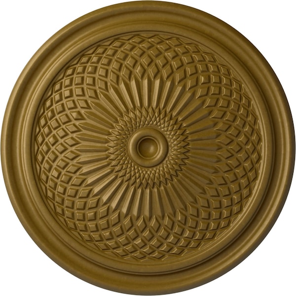 Ekena Millwork Trinity Ceiling Medallion (Fits Canopies up to 3"), Hand-Painted Gold, 22"OD x 1 3/4"P CM22TNGLS - main